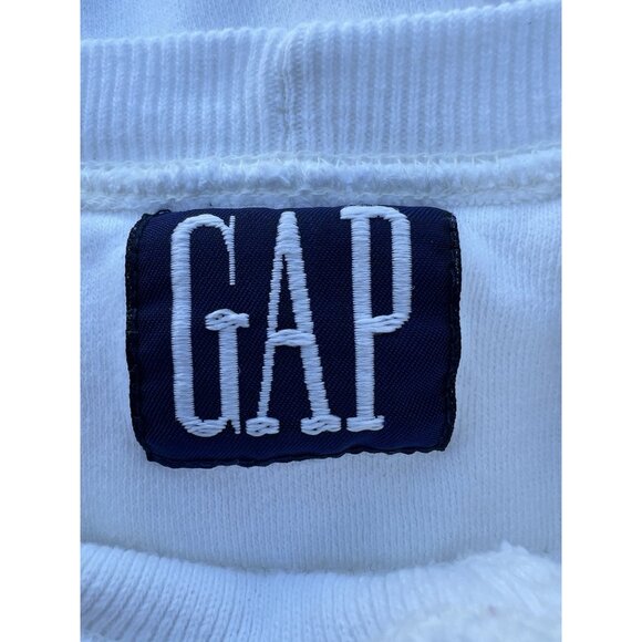 Vintage 80s GAP white sweatshirt minimalist retro S comfy classic - Picture 3 of 9